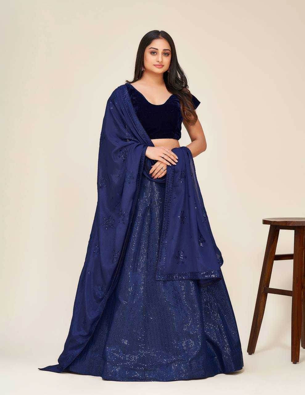Silk Net Sequins Lehenga for Elegant Festive Occasions - MYLUXURY LANE ENTERPRISE